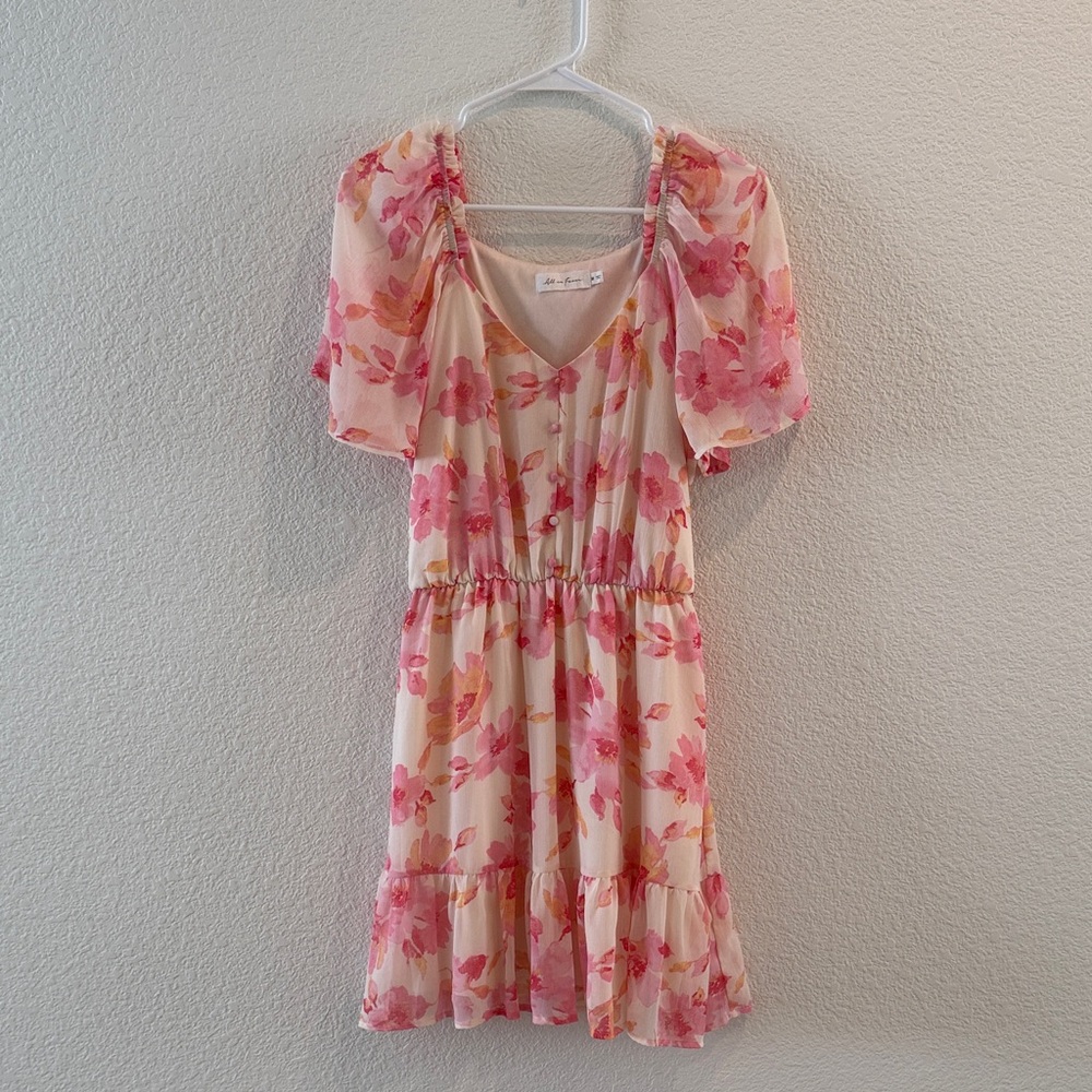 Pink and Cream Floral Dress